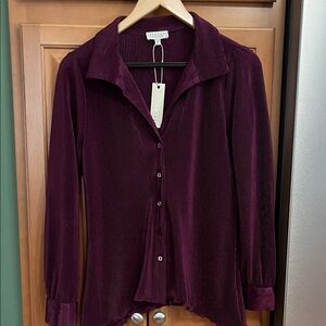 Elegant Deep Purple Button Down Shirt
